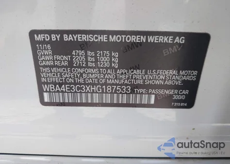 2017 BMW 440I Gran Coupe from USA, damaged, VIN WBA4E3C3XHG187533